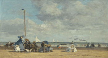 Poster Beach at Trouville, 1864-5