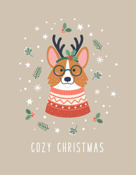Poster Cozy Christmas greeting card.
