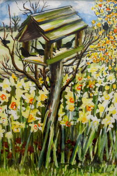 Poster Daffodils, and Birds in the Birdhouse, 2000,