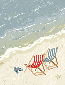 Poster Deck Chairs on the Beach