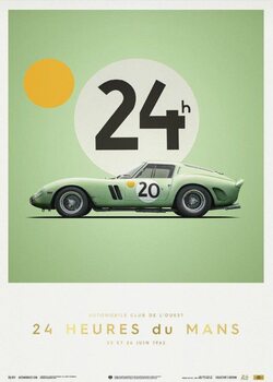 Kunstdruck Ferrari 250 GTO - Green - 24h Le Mans - 1962 - Collector's Edition