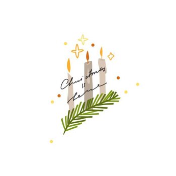 Poster Hand drawn vector abstract graphic Merry