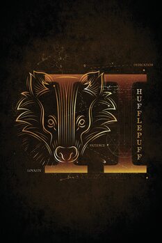 Schilderij op canvas Harry Potter - Hufflepuff Initial
