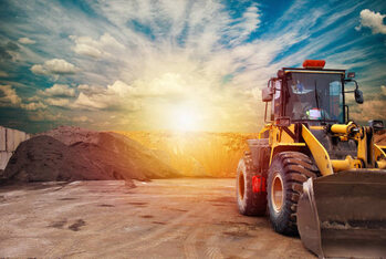 Poster Heavy equipment machine wheel loader on