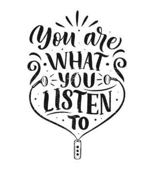 Poster Inspirational quote about music. Hand drawn