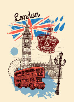 Poster london sketch illustration