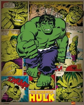Póster MARVEL COMICS – incredible hulk retro