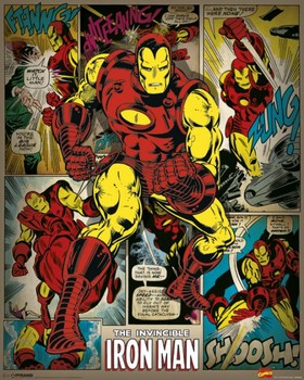 Póster MARVEL COMICS - iron man retro