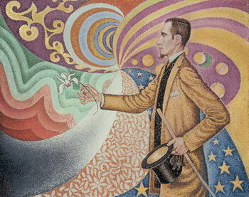 Póster Opus 217. Against the Enamel of a Background Rhythmic with Beats and Angles, Tones and Tints, Portrait of Felix Feneon in 1890