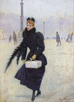 Poster Parisian woman in the Place de la Concorde, c.1890