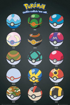 Poster  Pokémon - Pokeballs