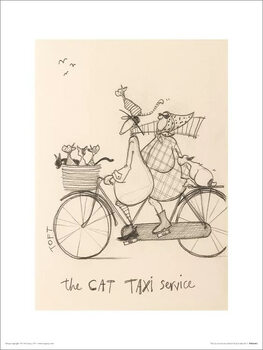 Konsttryck Sam Toft - The Cat Taxi Service