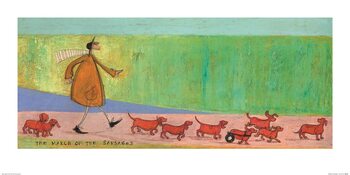 Konsttryck Sam Toft - The March of the Sausages