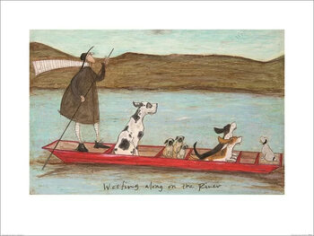 Konsttryck Sam Toft - Woofing Along on the River