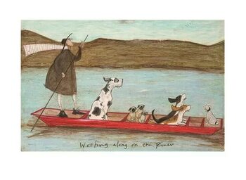 Konsttryck Sam Toft - Woofing Along on the River