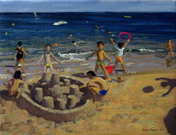 Schilderij op canvas Sandcastle, France, 1999