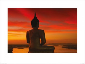 Konsttryck Stuart Meikle - Sun Setting over the Mekong