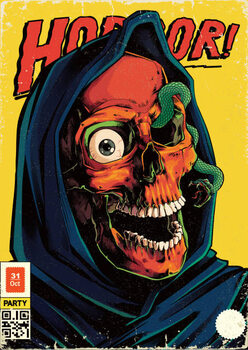 Poster Vintage horror comic book illustration