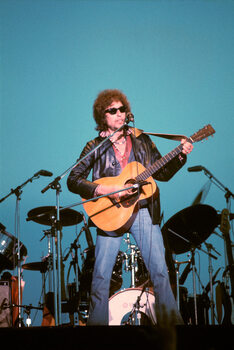 Schilderij op canvas Writer composer Bob Dylan at a concert in the early 1980s