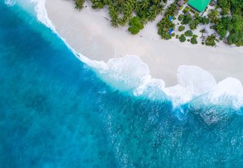 Paradise From Above Print på glas