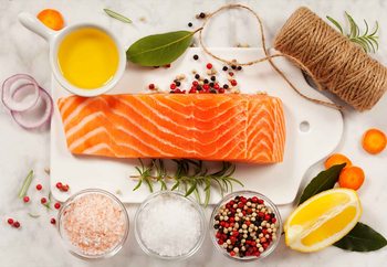 Salmon Parcel Print på glas
