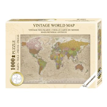 Puzle Puzzle 1000 pcs - Vintage World Map