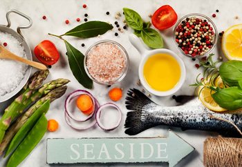 Quadri in vetro Salmon Dinner