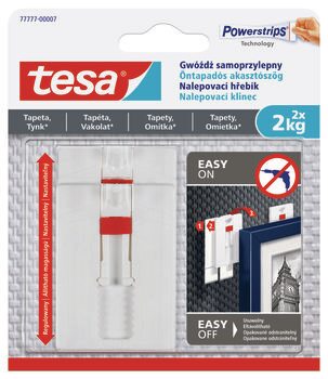 Verstelbare zelfklevende haken TESA Powerstrips 2kg (2 stuks)