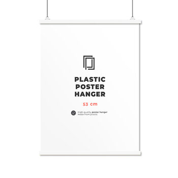 EBILAB Perchas para pósteres Longitud: 53 cm - blanco