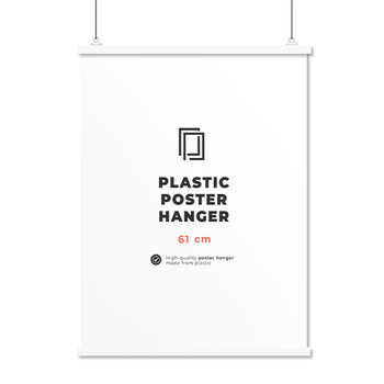 EBILAB Plastové lišty na plagáty Dĺžka: 61 cm - biela