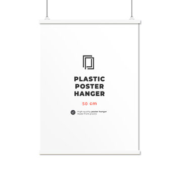 EBILAB Plastové lišty na plakáty Délka: 50 cm - bílá