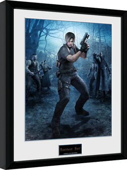 Zarámovaný plagát Resident Evil - Leon Gun