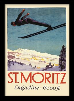 Poster enmarcado Retro - St. Moritz
