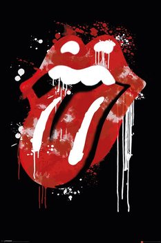 Uokvireni plakat Rolling Stones - graffiti lips