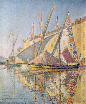 Obraz na plátně Sailing Boats in St. Tropez Harbour, 1893