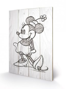 Minnie Mouse - Sketched - Single Schilderij op hout