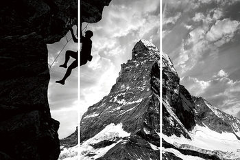 Skleněný Obraz Buď odvážný - Vylez na horu