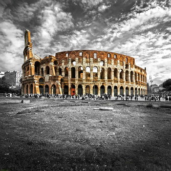 Skleněný Obraz Koloseum - b&w