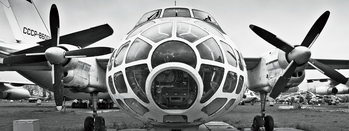 Skleněný Obraz Letadlo - b&w