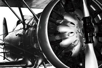 Skleněný Obraz Letadlo - Motor