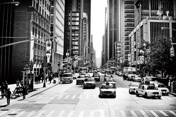 Skleněný Obraz Město - b&w ulice