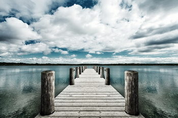 Skleněný Obraz Molo s mořem mraků