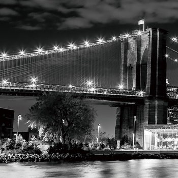 Skleněný Obraz New York - b&w trio