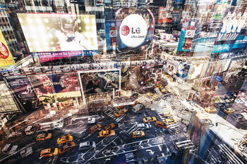 Skleněný Obraz New York - Barevná ulice