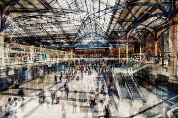 Skleněný Obraz New York - Grand Central Station