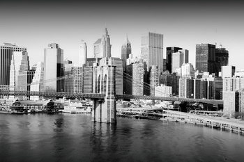 Skleněný Obraz New York - Město b&w