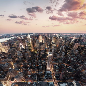 Skleněný Obraz Pohled na město