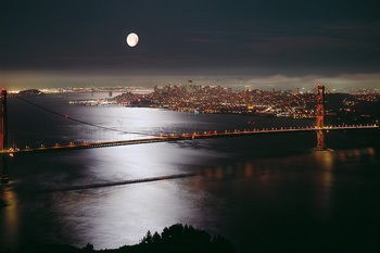 Skleněný Obraz Pohled na San Francisco v noci