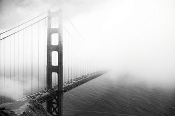 Skleněný Obraz San Francisco - Golden Gate v mlze