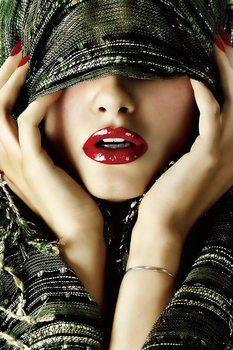 Skleněný Obraz Žena umění - slepá žena